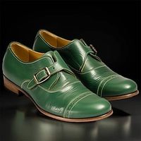 Men's Oxfords Retro Formal Shoes Brogue Suede Shoes Walking British Office  Career Party  Evening PU Comfortable Slip Resistant Wear Resistance Lace-up Black Green Fall Winter Lightinthebox - thumbnail