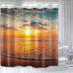 Beach sunset Series Digital Printing Shower Curtain Shower Curtains  Hooks Modern Polyester New Design Lightinthebox