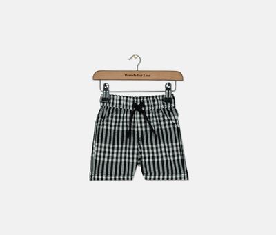 Baby Boys Gingham Shorts Deep Black Baby Boys Gingham Shorts Deep Black