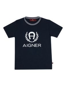 Crest logo Cotton T-shirt -Navy