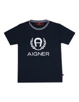 Crest logo Cotton T-shirt -Navy - thumbnail