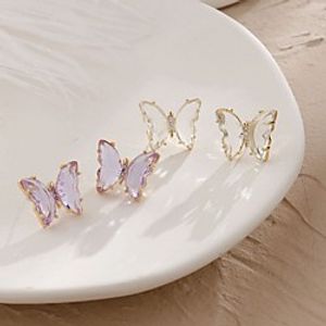 Women's Stud Earrings Monogram Precious Stylish Simple Earrings Jewelry Purple / White For Gift Date miniinthebox