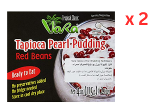 Vara Tapioca Pearl Pudding Red Beans (2X115G), 230G Pack Of 12 (UAE Delivery Only)