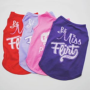 Dog Cat Vest Letter  Number Cute Sweet Dailywear Casual / Daily Dog Clothes Puppy Clothes Dog Outfits Breathable Purple Red Fuchsia Costume for Girl and Boy Dog Cotton XS S M L miniinthebox