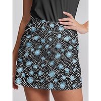 Women's Tennis Skirts Golf Skirts Black Sun Protection Tennis Clothing Floral Polka Dot Ladies Golf Attire Clothes Outfits Wear Apparel miniinthebox