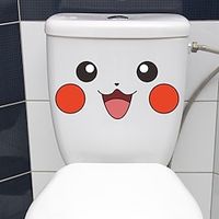 1pc Kawaii Stickers For Toilet Lid, Living Room, Kid's Bedroom, Smile Face Pattern Toilet Decal, Cute Decoration Sticker, Home Deocr. miniinthebox - thumbnail