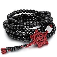 Black Wood Prayer Mala Tibetan Buddhist Beads Bracelet Link Wrist Necklace Chain Lightinthebox - thumbnail