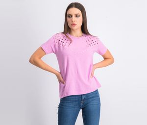 Womens Pullover Textured Tops  Purple
