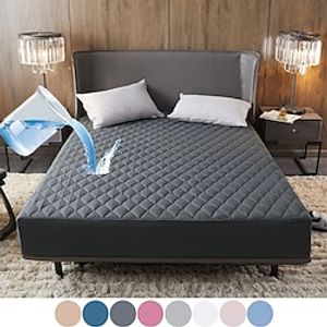 Cross-border Amazon Solid Color Quilted Waterproof Bed Sheet Mattress Cover Simmons Bed Cover Bedspread Simple Mattress Protection Cover miniinthebox