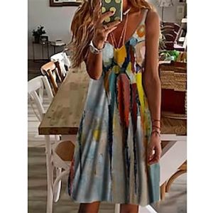 Women's Shift Dress Short Mini Dress Rainbow Sleeveless Color Gradient Print Spring Summer Spaghetti Strap Casual Vacation 2022 S M L XL XXL 3XL Lightinthebox