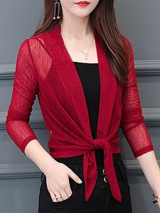 Lace Up Plain Cardigans