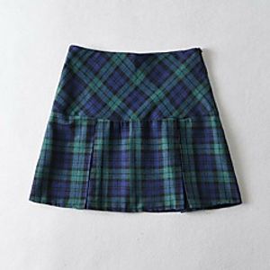 Women's Date Birthday Party Vintage Streetwear Skirts Plaid Split Black Blue Lightinthebox