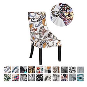 1 Piece Printed Stretch Wingback Chair Cover Dinning Chair Cover Slipcover Reusable Arm Chair Protector Cover for Dining Room Banquet Home Decor Spandex Fabric Machine Washable miniinthebox