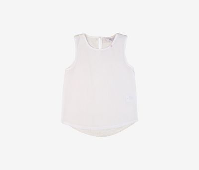 Kids Girls Plain Sleeveless Top White Kids Girls Plain Sleeveless Top White
