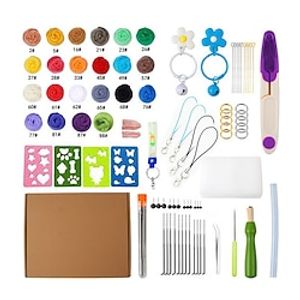 22 Color 66s Colored Wool Strip Needle Felting Kit Beginner, Complete Arts and Crafts for Adults Women,Hobby Kit with Felting Supplies, Felting Needles, Wool and Tools, Adult Craft Kits Lightinthebox