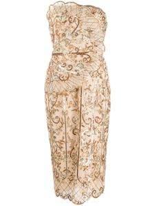 Zuhair Murad sequin-embellished strapless dress - GOLD