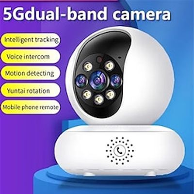 2MP IP Camera 2.4G 5G Dual Band WiFi 1080P HD Mini Indoor Wireless Automatic Tracking Smart Home Security Baby Pet Monitor Surveillance Camera miniinthebox