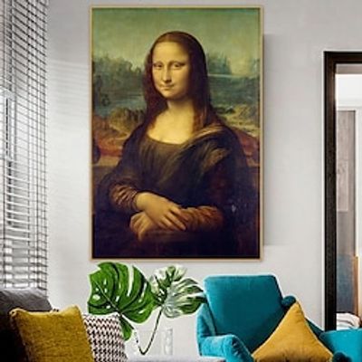 Handmade Hand Painted Oil Painting Wall Art Abstract Famous Leonardo da Vinci Mona Lisa Home Decoration Decor Rolled Canvas No Frame Unstretched miniinthebox