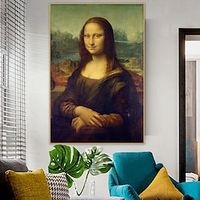 Handmade Hand Painted Oil Painting Wall Art Abstract Famous Leonardo da Vinci Mona Lisa Home Decoration Decor Rolled Canvas No Frame Unstretched miniinthebox - thumbnail