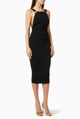 Button Halter Dress in Wool Knit Button Halter Dress in Wool Knit