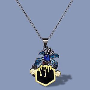 Women's Blue AAA Cubic Zirconia Necklace Monogram Floral / Botanicals Artistic Gothic European Brass Black 50 cm Necklace Jewelry 1pc For Halloween Street Masquerade Birthday Party miniinthebox