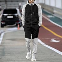 Men's Tracksuit Sweatsuit Jogging Suits Red  Black Red BlackGray Gray Hooded Plain 2 Piece Sports  Outdoor Daily Holiday Streetwear Cool Casual Spring   Fall Clothing Apparel Hoodies Sweatshirts  Lightinthebox - thumbnail