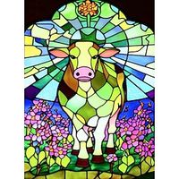 1pc Animal DIY Diamond Painting Glass Crystal Ox Painted Diamond Painting Handcraft Home Gift Without Frame miniinthebox