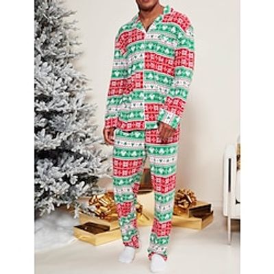 Men's Christmas Pajamas Sleepwear Pajama Set Pajama Top and Pant 2 Pieces Stripe Stylish Casual Comfort Home Christmas Daily Cotton Blend Comfort Soft Lapel Long Sleeve Shirt Pant Drawstring Elastic Lightinthebox Men's Christmas Pajamas Sleepwear Pajama Set Pajama Top and Pant 2 Pieces Stripe Stylish Casual Comfort Home Christmas Daily Cotton Blend Comfort Soft Lapel Long Sleeve Shirt Pant Drawstring Elastic Lightinthebox