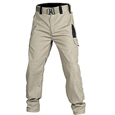 Men's Cargo Pants Cargo Trousers Tactical Pants Button Multi Pocket Plain Wearable Casual Daily Holiday Sports Fashion Army Green Khaki Lightinthebox