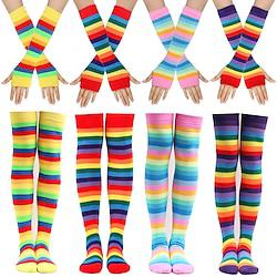 LGBT LGBTQ Rainbow Gloves Socks / Long Stockings Adults' Women's Gay Lesbian Pride Parade Pride Month Masquerade Easy Halloween Costumes Lightinthebox