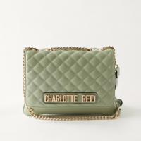 Charlotte Reid Quilted Crossbody Bag with Chain Strap and Flap Closure