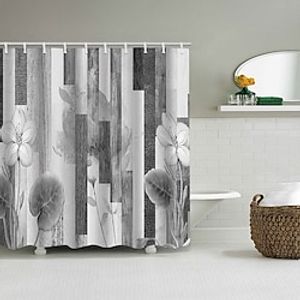 Shower Curtain Oil Painting Design Bathroom Decor Waterproof Fabric Shower Curtain Set with12 Pack Plastic Hooks miniinthebox