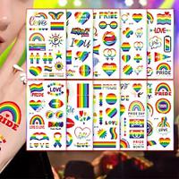 10PCS Rainbow Pride Moon Tattoo Sticker Waterproof and Sweatproof Disposable Party and Party Event Temporary Face Sticker Lightinthebox
