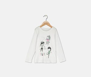 Kids Girls My Super Power Glittery Print Top  White