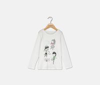 Kids Girls My Super Power Glittery Print Top  White - thumbnail