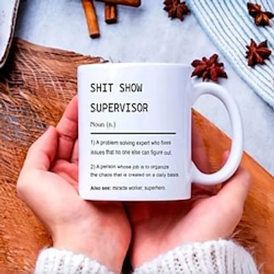 1pc Shit Show Mug Shit Show Supervisor Mug Gift For My Boss Team Manger Gift Director Gift Boss Thank You Gift Boss White 11oz Ceramic Coffee Mug Lightinthebox