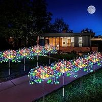 1 Pack solar powered 8-function Christmas decorative fireworks lamp, floor mounted lawn light, holiday wedding, Christmas Halloween outdoor waterproof decorative lamp 90120150200Leds Lightinthebox - thumbnail