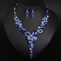 Jewelry Set 3pcs Glass Alloy Earrings Necklace Women's Elegant Simple Luxury Geometrical Geometric Jewelry Set For Wedding Party Wedding Guest Lightinthebox