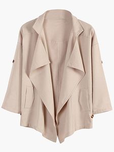 Asymmetric Neck Plain Trench Coat