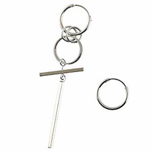 kpop bts earrings bangtan boys stud doulbe ring silver stainless steel cross ear stud chain hoop earrings for women men punk jewelry Lightinthebox