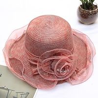 Women's Party Hat Party Street Holiday Flower Solid Color Purple Gray Hat  Fall  Winter  Spring  Summer Lightinthebox - thumbnail