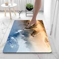 Wolf Bathroom Bath Mats Creative Absorbent Bathroom Rug Diatomaceous Earth Non Slip Lightinthebox