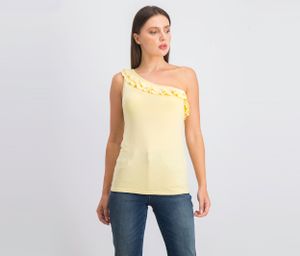 Womens One Shoulder Tops  Yellow