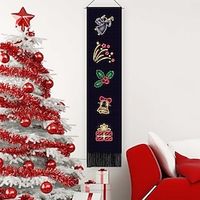 Christmas Woven Hanging Living Room Bedroom Bedside Photography Background Room Background Cloth Holiday Decoration Tassel Tapestry 32.5x130cm(13x52inch) Lightinthebox - thumbnail