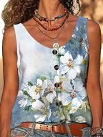Leisure Printed U-neck Vest