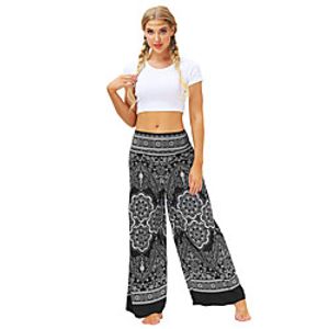 Women's Yoga Pants Wide Leg Bottoms Quick Dry Breathable Bohemian Black Yoga Fitness Gym Workout Sports Activewear  Casual  Athleisure Lightinthebox