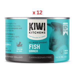 Kiwi Kitchens Wild Caught Fish Dinner Canned Wet Cat Food 170G Pack Of 12