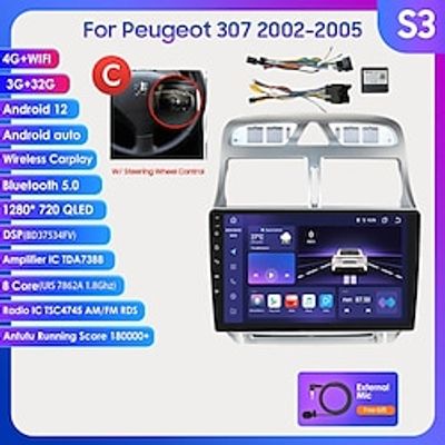 DSP 4G Carplay 2din Android 12 Car Radio Multimedia Video Player GPS Navigation For Peugeot 307 2002-2005 Head Unit Lightinthebox