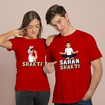 Couple Tshirt Letter Number 2pcs Couple's Men's Women's T shirt Tee Crew Neck Red Valentine's Day Daily Short Sleeve Print Fashion Casual Lightinthebox Couple Tshirt Letter Number 2pcs Couple's Men's Women's T shirt Tee Crew Neck Red Valentine's Day Daily Short Sleeve Print Fashion Casual Lightinthebox