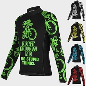 21Grams Men's Cycling Jersey Long Sleeve Bike Jersey Top with 3 Rear Pockets Mountain Bike MTB Road Bike Cycling Breathable Quick Dry Moisture Wicking Reflective Strips Green Yellow Red Graphic Lightinthebox